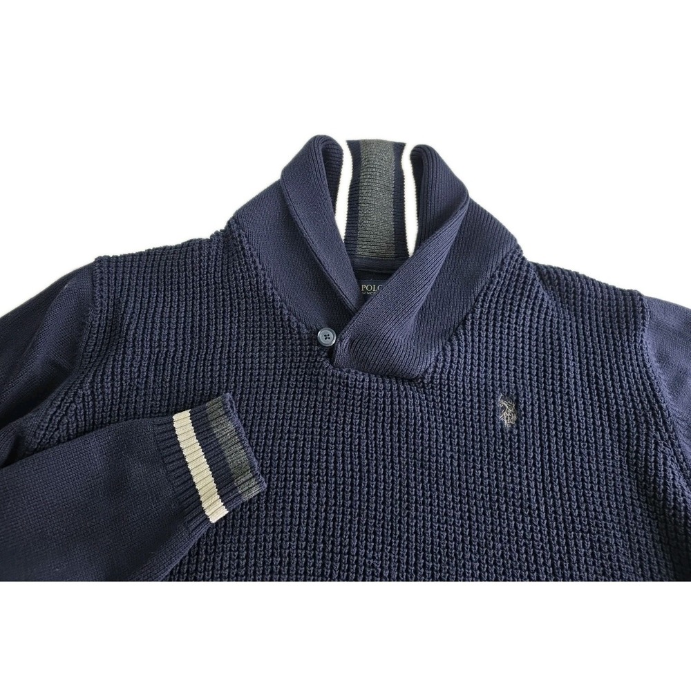 U.S. Polo Assn Mens Shawl Collar Sweater Dark Blue XL Preppy Office